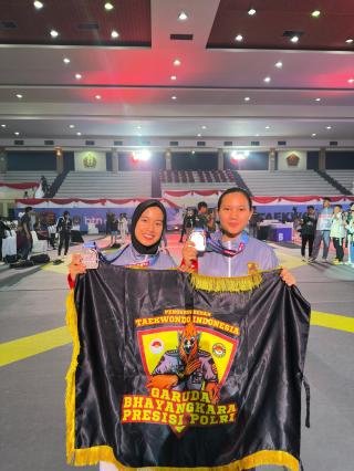 Dua Polwan Polda Riau Harumkan Nama Indonesia di Kejuaraan Internasional Taekwondo