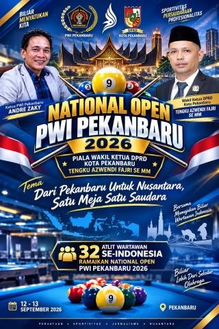 Puluhan Wartawan Se-Indonesia Siap Bertarung di Ajang National Open Biliar PWI Pekanbaru