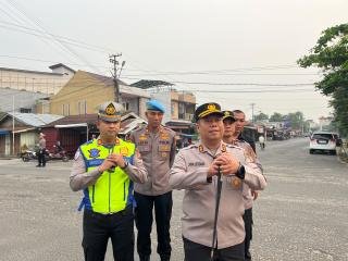 AKBP John Letedara Pimpin Langsung Strong Point Bersama Satlantas Polres Inhu
