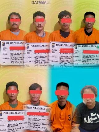 Delapan Tersangka Narkoba Disikat Polres Pelalawan, Pasutri di Antaranya
