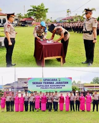Kapolres Pelalawan Pimpin Sertijab Kapolsek Kerumutan, Iptu Budi Gantikan Ipda Muhammad