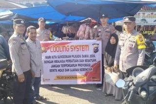 Polsek Bangkinang Barat Imbau Jaga Kamtibmas dan Sukseskan Pilkada di Pasar Kuok