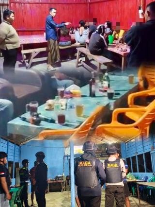 Pemuda Peduli Pelalawan Sweeping Kafe Remang-Remang, Temukan Miras dan Cewek Seksi