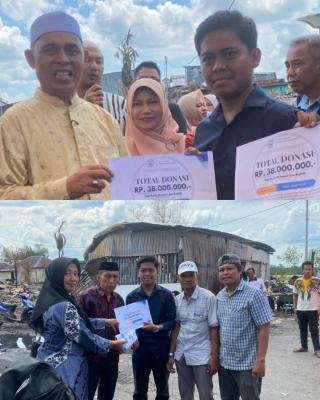 Peduli Korban Kebakaran di Pulau Kijang, IPPMR Pekanbaru Salurkan Donasi Rp38 Juta