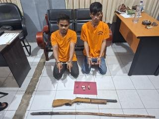 Polsek Rupat Utara Amankan Dua Pria Ancam IRT Pakai Senapan Angin