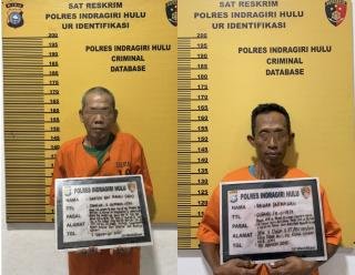 Masih Nekat Bakar Lahan, Dua Pria Paruh Baya Ini Ditangkap Polres Inhu