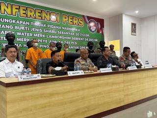 Polres Meranti Bongkar Jaringan Internasional, Sita 30 Kg Sabu-Ribuan Happy Water Lamborghini