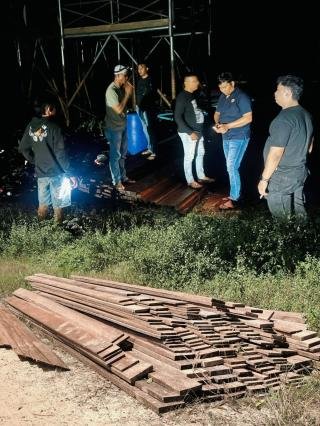 Polres Pelalawan Gagalkan Pembalakan Liar di SM Kerumutan, 10 Kubik Kayu Ditinggal Pelaku