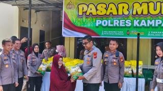 Pasar Murah di Polsek Tambang, 2 Ton Beras Dijual dengan Harga Terjangkau