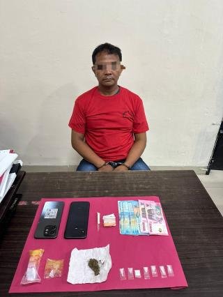 Pria Diduga Pengedar Sabu dan Ganja di Kepenuhan Dibekuk Satresnarkoba Polres Rohul