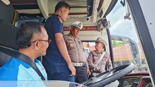 Ditlantas Polda Gelar Ramcek Bus di Terminal Bandar Raya Payung Sekaki, Ini Tujuannya 