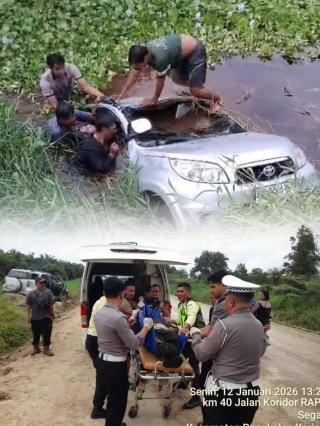 Dua Karyawan Bank Dana Amanah Tewas Terjebak Usai Mobil Terjun di Kanal