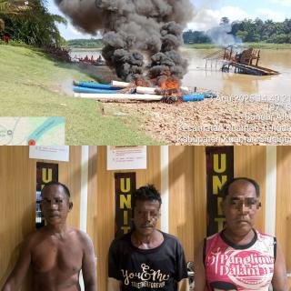 Tiga Pelaku PETI Tertangkap Tangan Polres Kuansing 