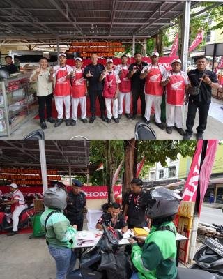 Satbrimob Polda Riau dan Honda Layani Bengkel Gratis untuk Ojol