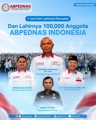 Ukir Sejarah, Abpednas Peroleh 100 Ribu Anggota di Momen Harlah Pancasila 2026